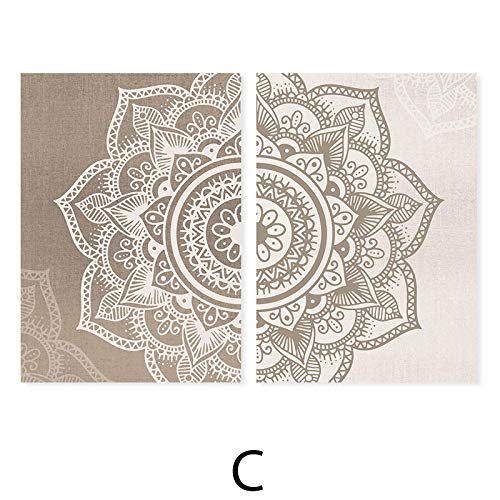 Arte de pared floral beige para crear ambientes zen y relajantes en el salón del hogar 6