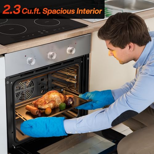 Image of Empava 24 inch 2.3 cu ft Single Electric Convection Wall Oven, Stainless Steel