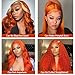 dorbess Ginger Orange 30 Inch Lace Front Wigs Human Hair Body Wave Wavy 13x6 HD Lace Front Glueless Ginger Wig Human Hair 180% Density Transparent HD Lace Frontal Wigs Pre Plucked Hairline