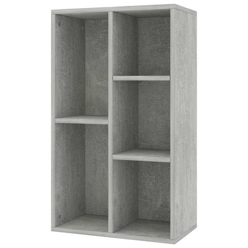 Eleganz Estantería para libros gris hormigón 50 x 25 x 80 cm | aparador de madera | moderno sistema de estanterías para salón y oficina | solución de almacenamiento estable