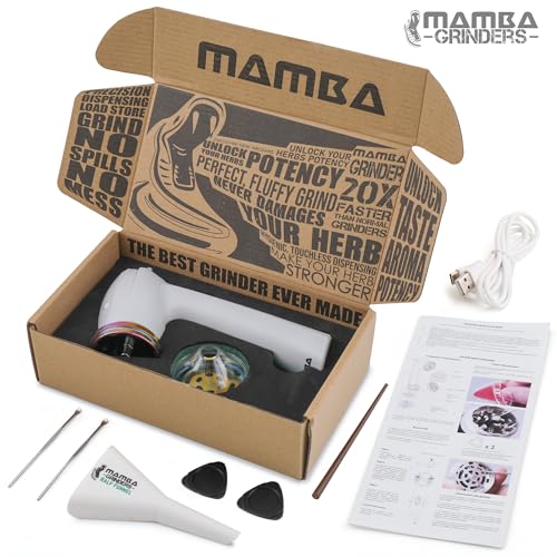 Image of Mamba Grinder Electric Spice Grinders. Easy to Load One-Handed Use 1g USB Rechargeable Mill