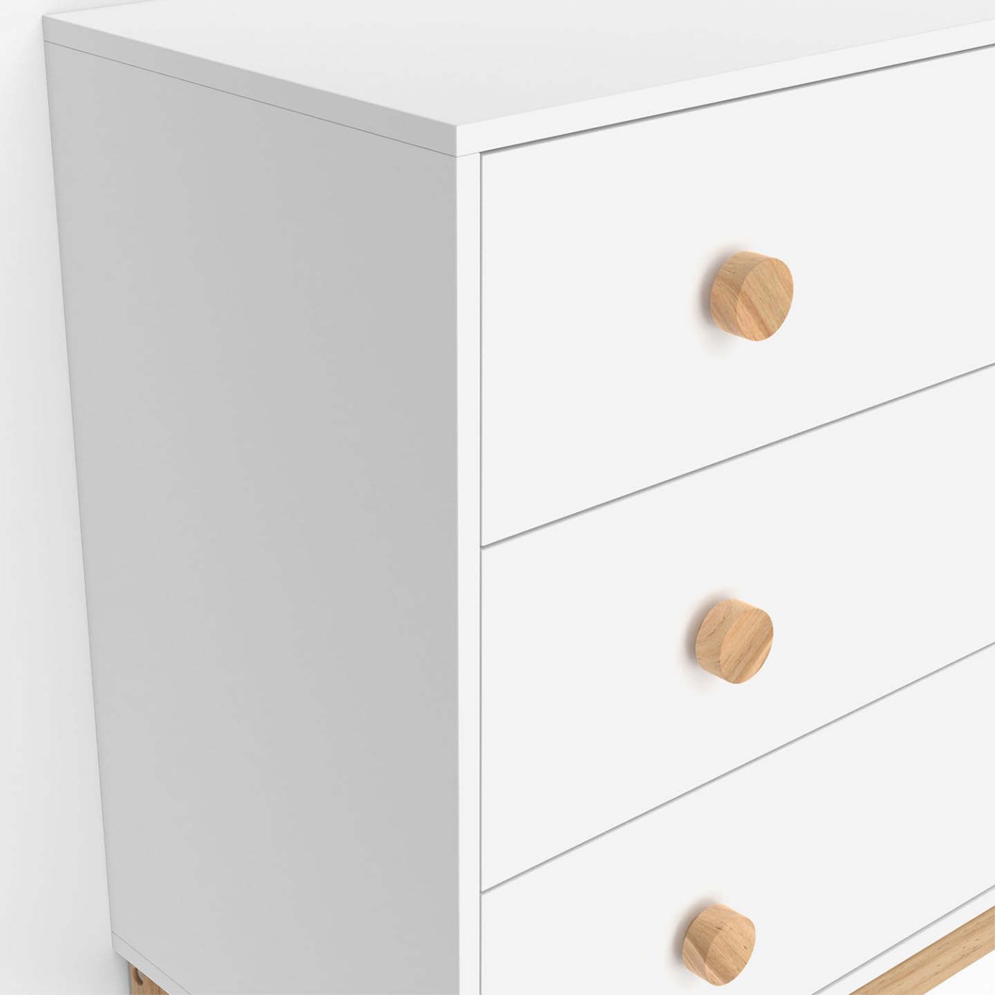 IDMarket - Commode 3 tiroirs Jacob 80 cm Enfant Blanc et Bois