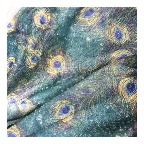 Tissu en tulle transparent plumes de paon paillettes tulle décoratif couture robe étole fête