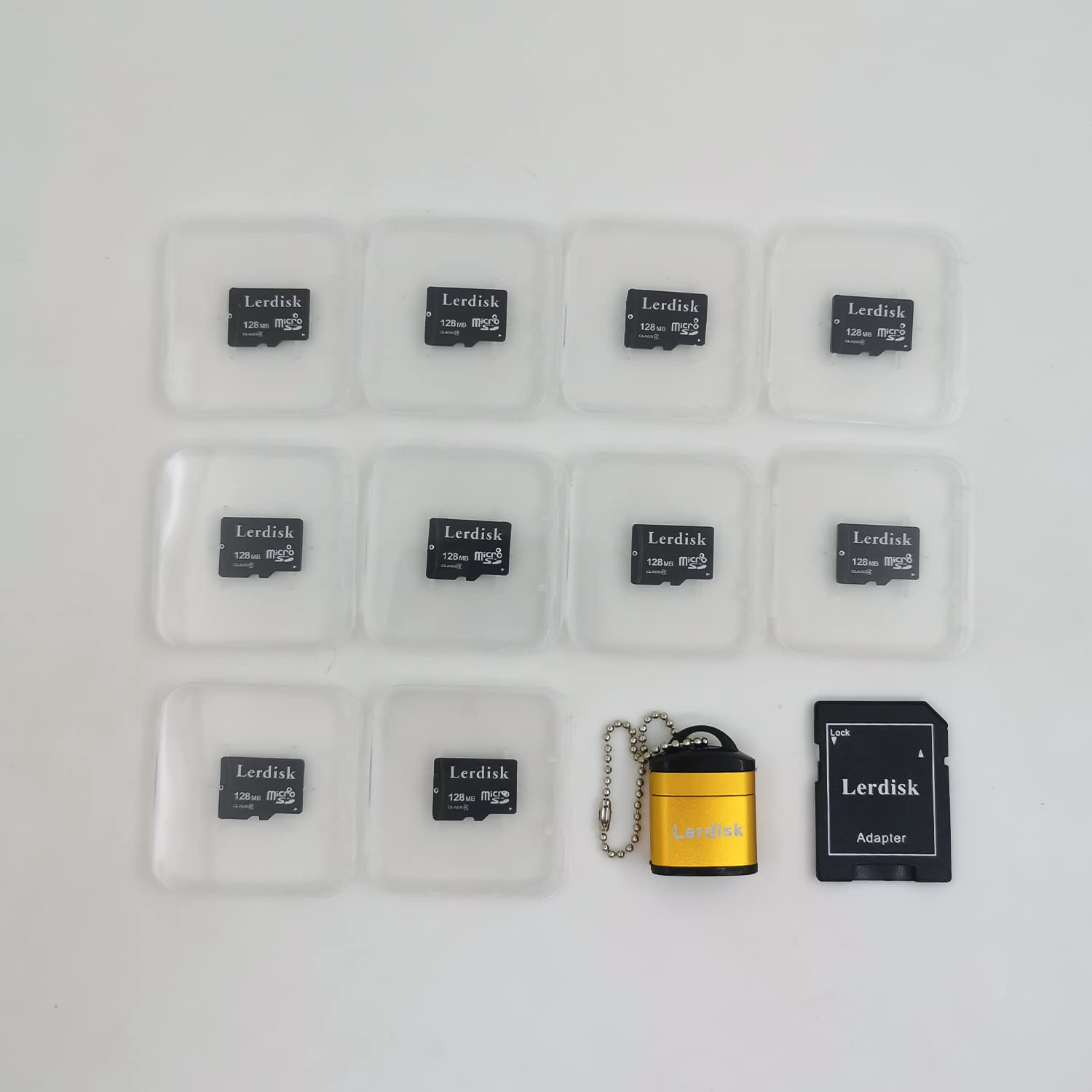 Factory - Scheda micro SD da 128 MB, confezione da 10 pollici, piccola capacità per piccoli file, non adatta per fotocamera, telefono (non GB, 1024 MB=1 GB)