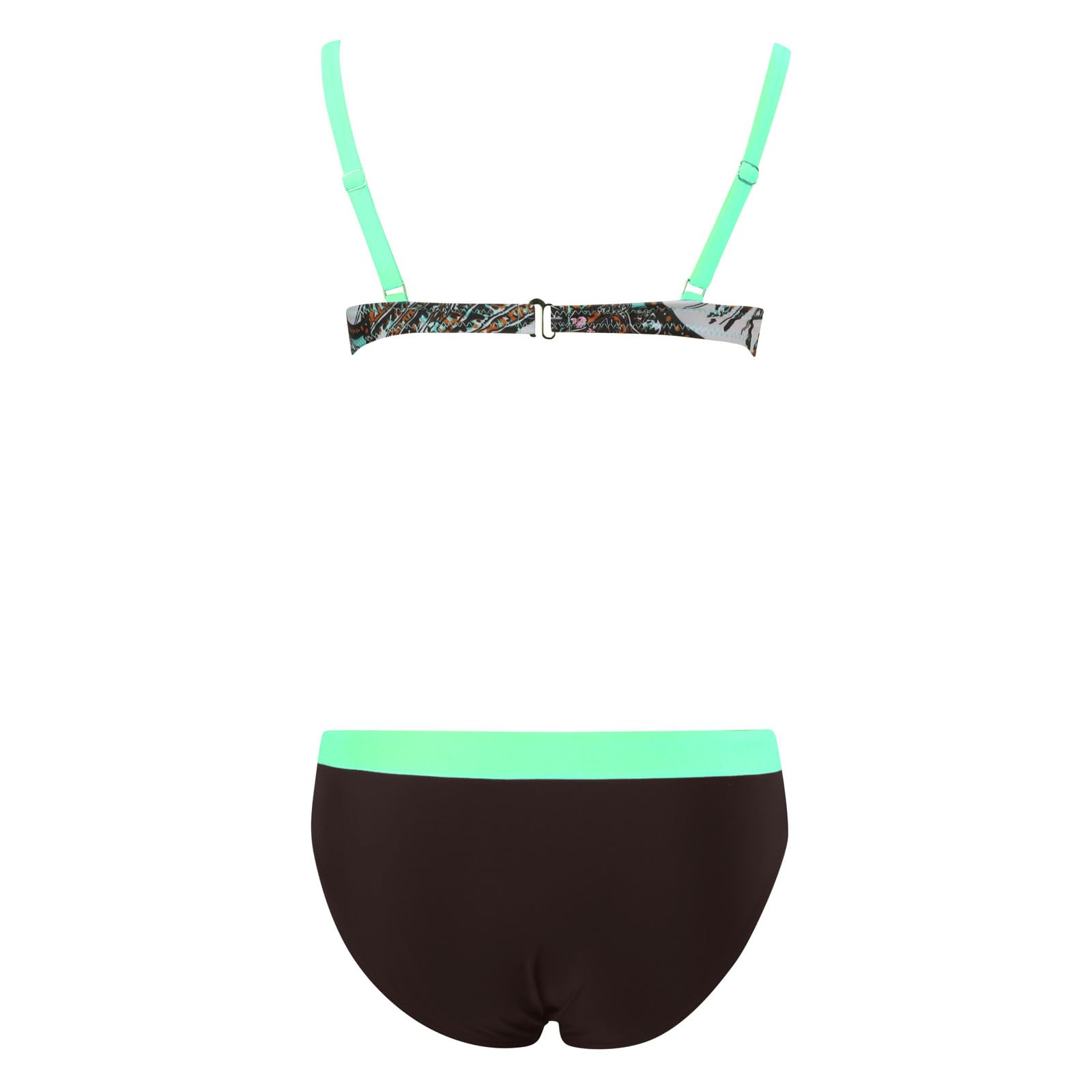 Generisch Bikini pour femme - Maillot de bain - Maillot de bain deux pièces push-up - Maillot de bain deux pièces avec imprimé froncé