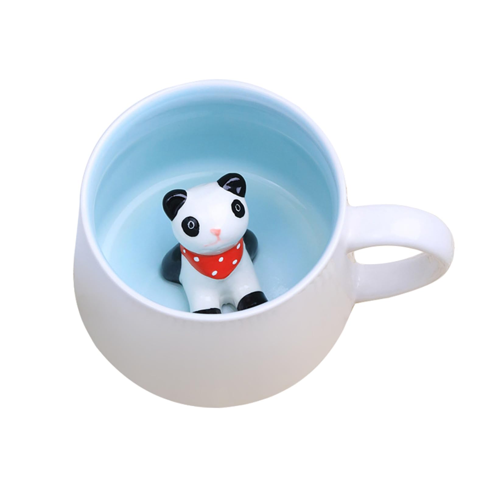 soulnioi Cute Mug 3D Animal Ceramic Coffee Tea Cup with Handle, Handmade Animal Figurine Ceramics Cup for Coffee,Tea,Milk, Gift for Birthdays/Graduation/Valentines/Weddings (Panda)