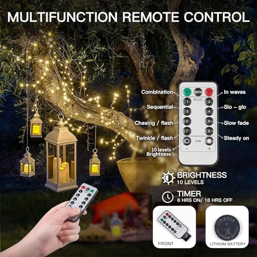 Image of suddus Fairy Lights Battery Operated,4Pack Total 132ft 400 LED Twinkle Lights for Bedroom, Dorm Decor