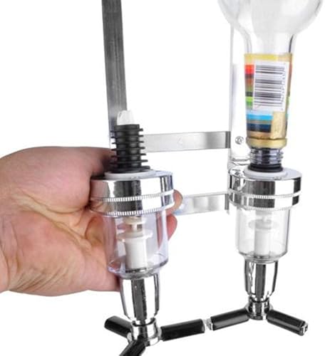 Miniatura 2 de XUANIIIL Dispensador de licor de vino de 4 botellas montado en la pared, dispensador de alcohol de cerveza al revés, dispensador de alcohol de