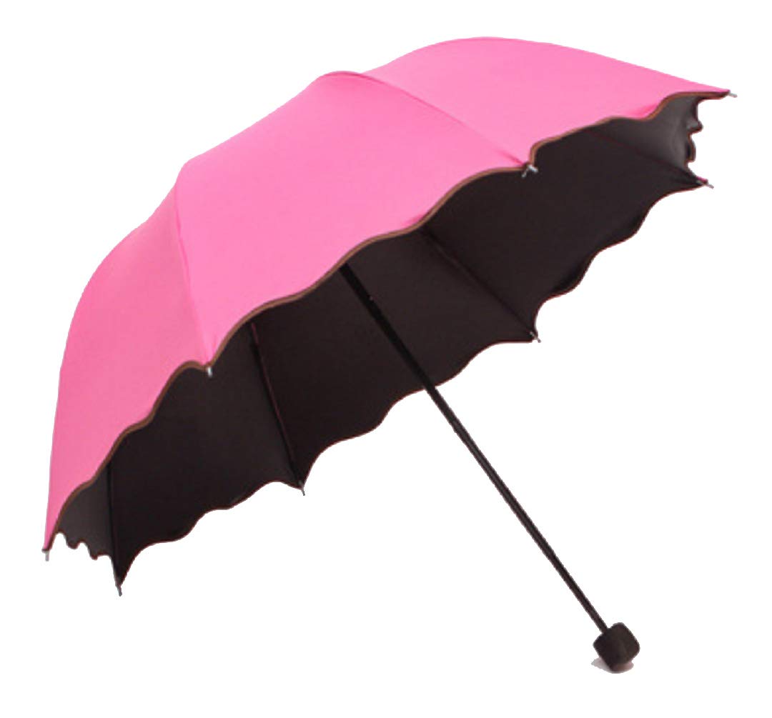 zmgmsmh Travel Foldable compact Umbrellas Sun rain Umbrellas parasol with Met Water blomssom blooming material