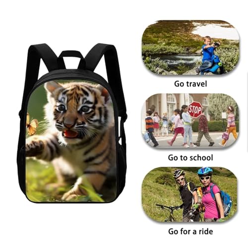AmzPrint Baby Tiger Animal Print Backpack For School 3D Printing School Student Bag 17 Inch For Man/Kid/Girl/Boy/Woman4