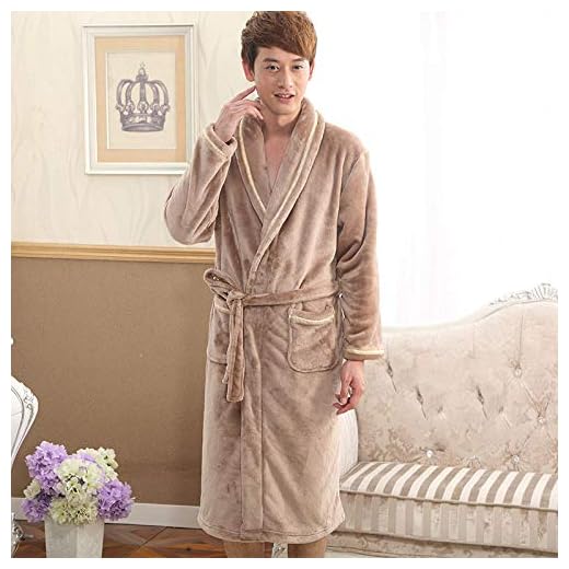 HUANSUN Invierno Grueso Cálido Mujer Coral Fleece Kimono Bata Amantes Pareja Camisón Bata de baño Ropa de Dormir Hombres Ropa de Dormir Grande ML XL XXL 3XL, Naranja, Talla única