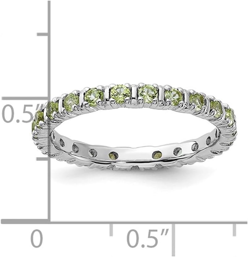 1.00 Carat (ctw) Peridot Eternity Band Ring in Sterling Silver