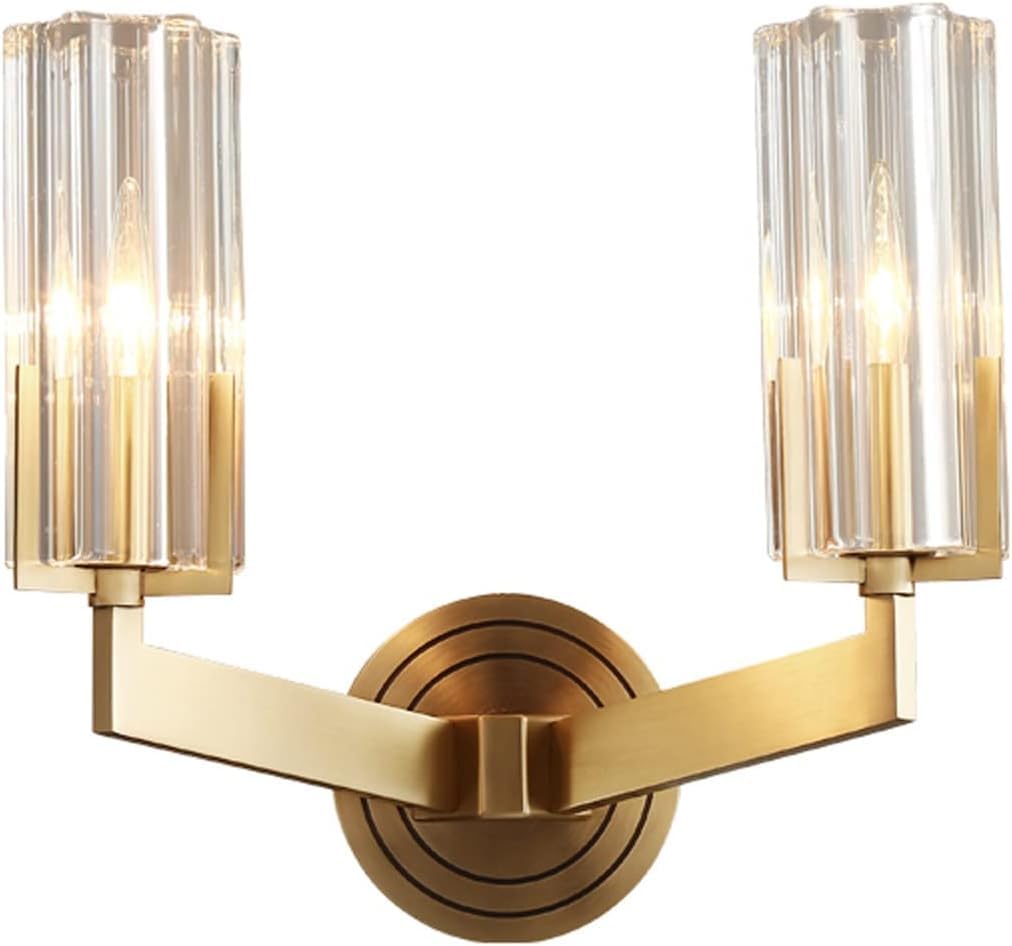 HUAYUSEDF Modern Wall Sconce V-intage Decorative Lighting Glass Shade Copper, Chandelier