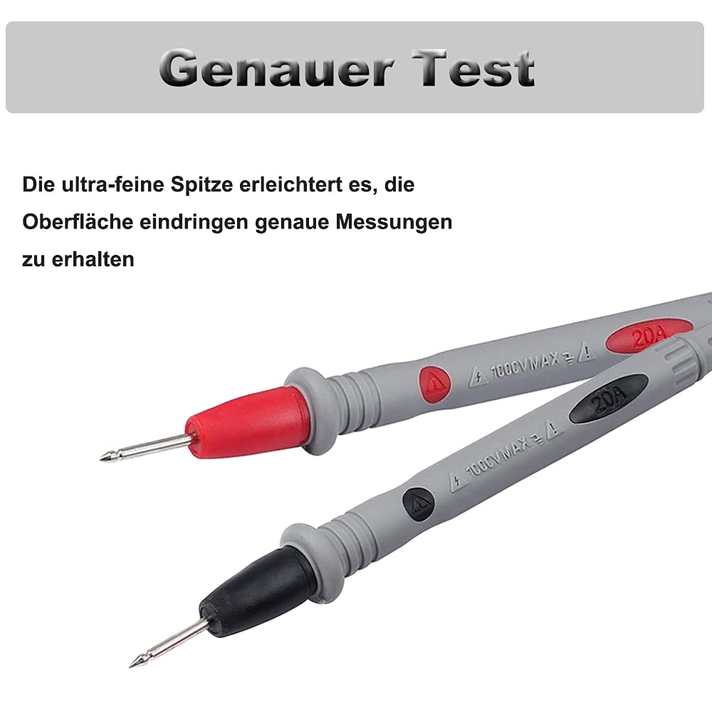 Cavo Di Misurazione, 2 Paia, 1000 V/20 A, Cavo Multimetro, 107 Cm, Nero E Rosso - Foto 9