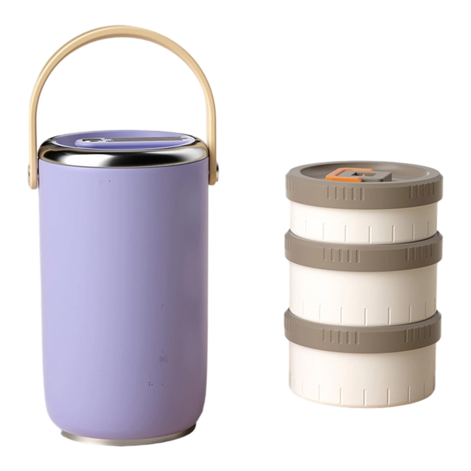 Vacuums - Barattolo per alimenti in acciaio inox isolato, contenitore Bentos a prova di perdite, con scomparto impilabile, per studenti, scatola Bentos in acciaio inox con contenitore