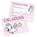 Produktbild Clever Pool 15er Set Einladungskarten Kindergeburtstag, verschiedene Motive, Party-Einladungen für alle Anlässe (15 Karten Einhorn)