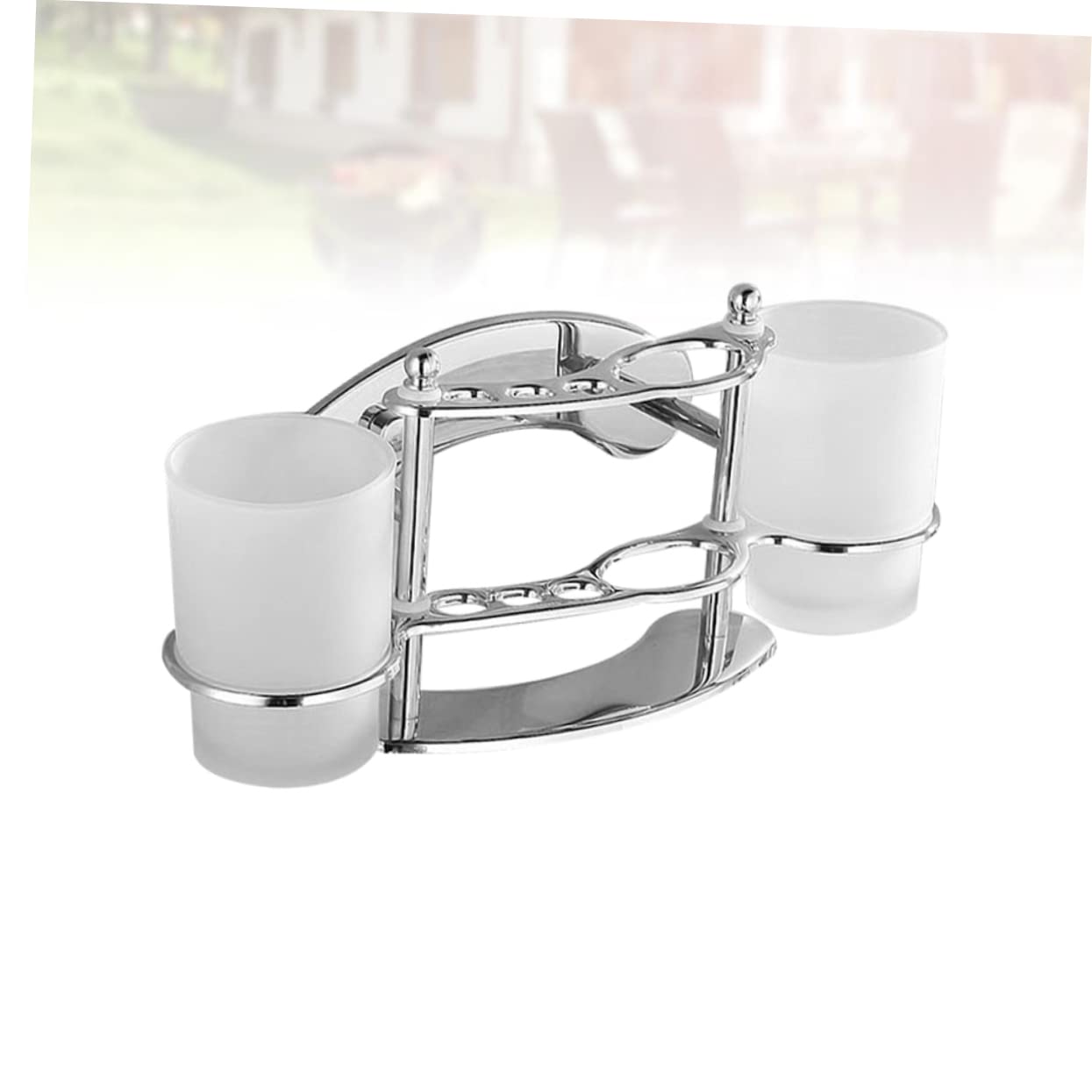 Vaguelly Portaspazzolino da Bagno Acciaio Resistente Supporto da Parete con Bicchiere per Spazzolini e Portasciugamani Organizer Compatto per Dentifricio e Accessori Bagno