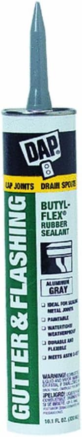 DAP Butyl-Flex 18188 Gray Gutter & Flashing Sealant, 10.1 Oz (Pack of 12)
