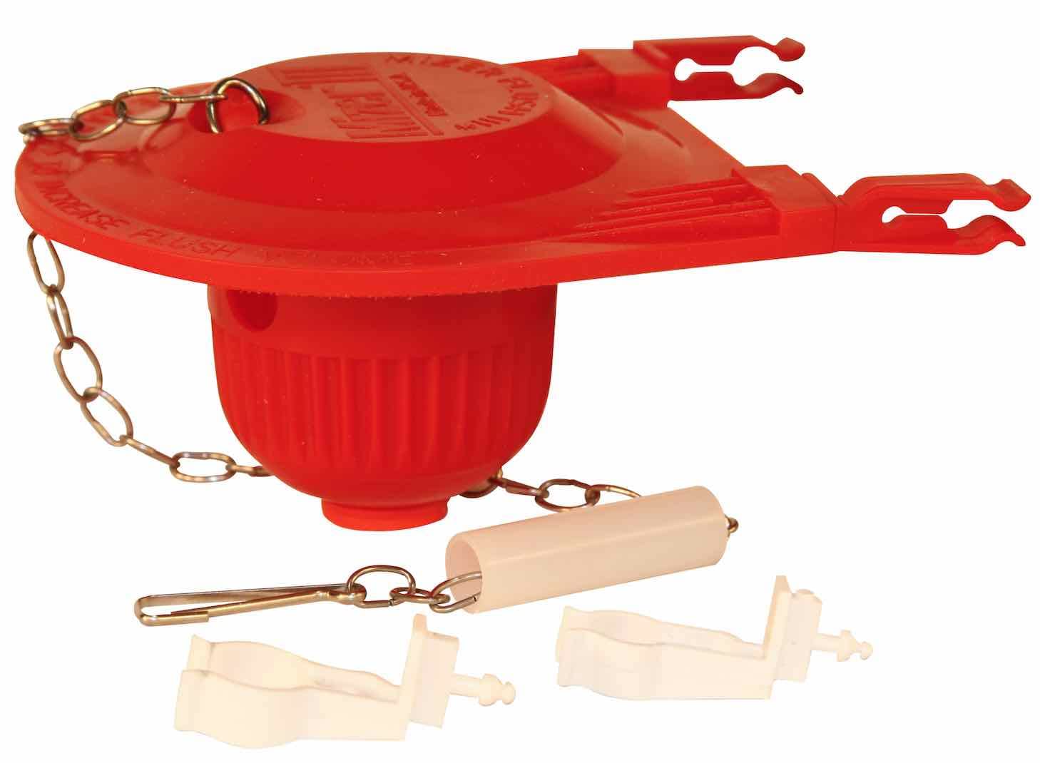 Universal 3" Miser Flush Flapper "Pkg Of 2" - Compatible With Fluidmaster And Korky - Rotating Bulb - Adjustable Flush Rate - Stainless Steel Chain - Made In USA