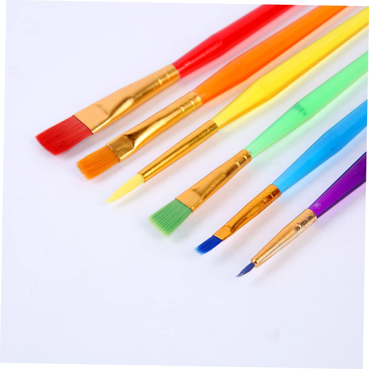 KONTONTY Juego de 12 Pinceles de Nylon para Infantil 6 Piezas por Set Mango de Plástico para y Gouache para Niños y Duradero Product Image 6