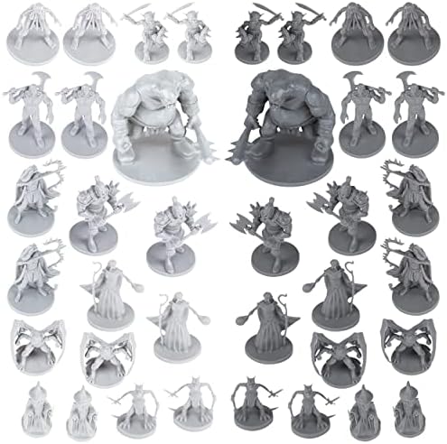 Path Gaming 38 Miniatures Fantasy Tabletop RPG Figures for Dungeons and Dragons, Pathfinder Roleplaying Games. 28MM Scaled Miniatures, 10 Unique Designs, Bulk Unpainted, Great for D&D/DND