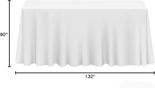 Miniatura 8 de Lann's Linens Paquete de 10 manteles rectangulares de 90 x 132 pulgadas, mantel de tela de poliéster lavable para mesas de comedor, restaurantes,