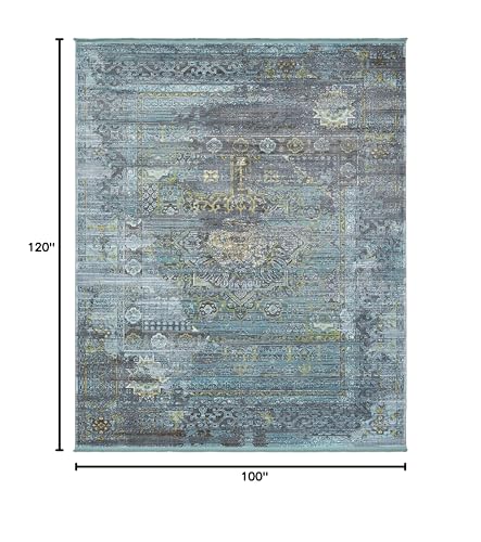 Tapete decorativo Unique Loom 255x305 cm Turquesa/Marfil miniatura 3