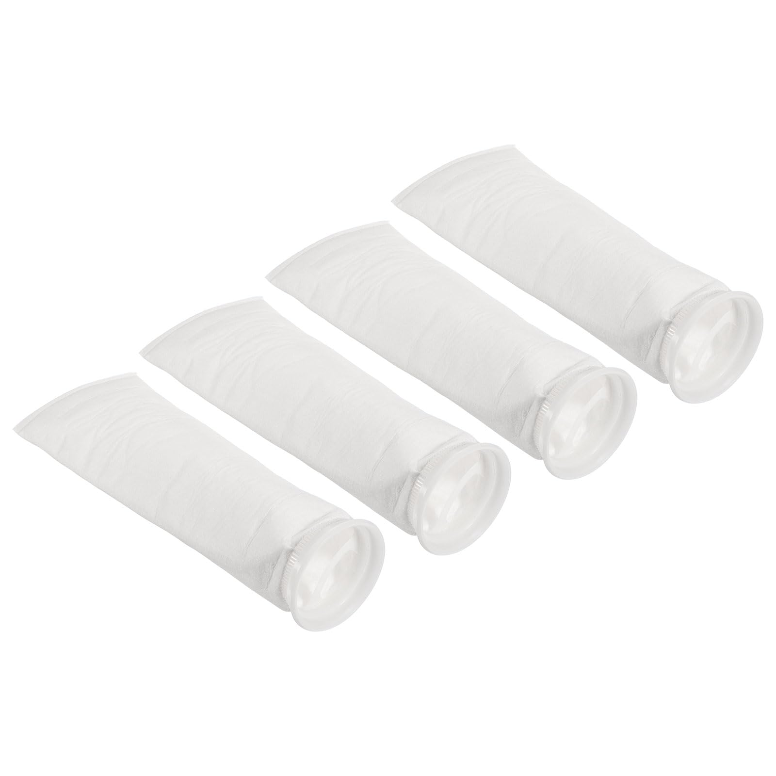 PATIKIL 4 Pouce Anneau Filtre Chaussettes 5 Micron, 4 Paquet Maille Sacs Piscine Écumoire Panier, Blanc