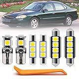 20Pcs Taurus LED Interior Lights Bulb Kit for Ford Taurus 2000 2001 2002 2003 2004 2005 2006 2007 Map Dome Trunk License Plate Lights Super Bright 6000K Xenon White Interior LED Bulbs + Install Tool