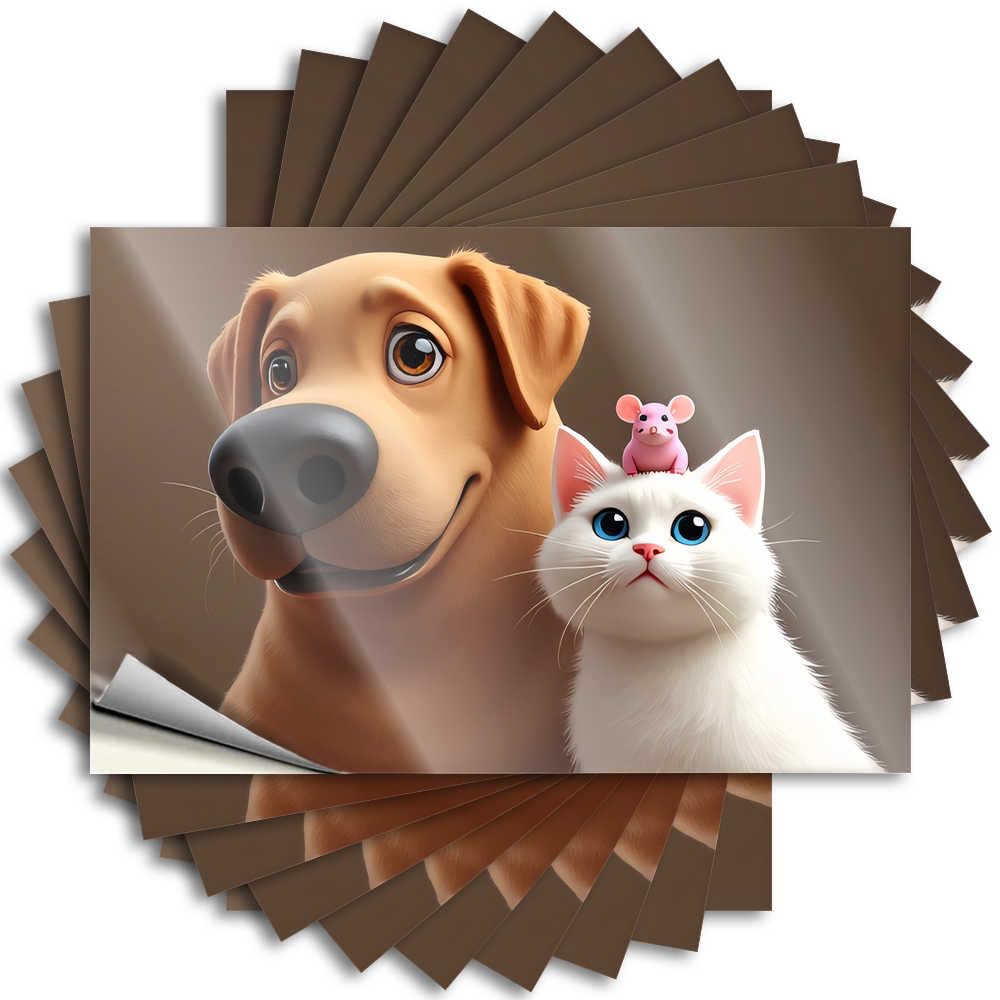 Adorable Friends: A Dog, Cat, and Mouse Together Love Saying | Tiki Decorations Waterproof Vinyl Water Farmers Removable Decal Peel Stick(8X12CM)