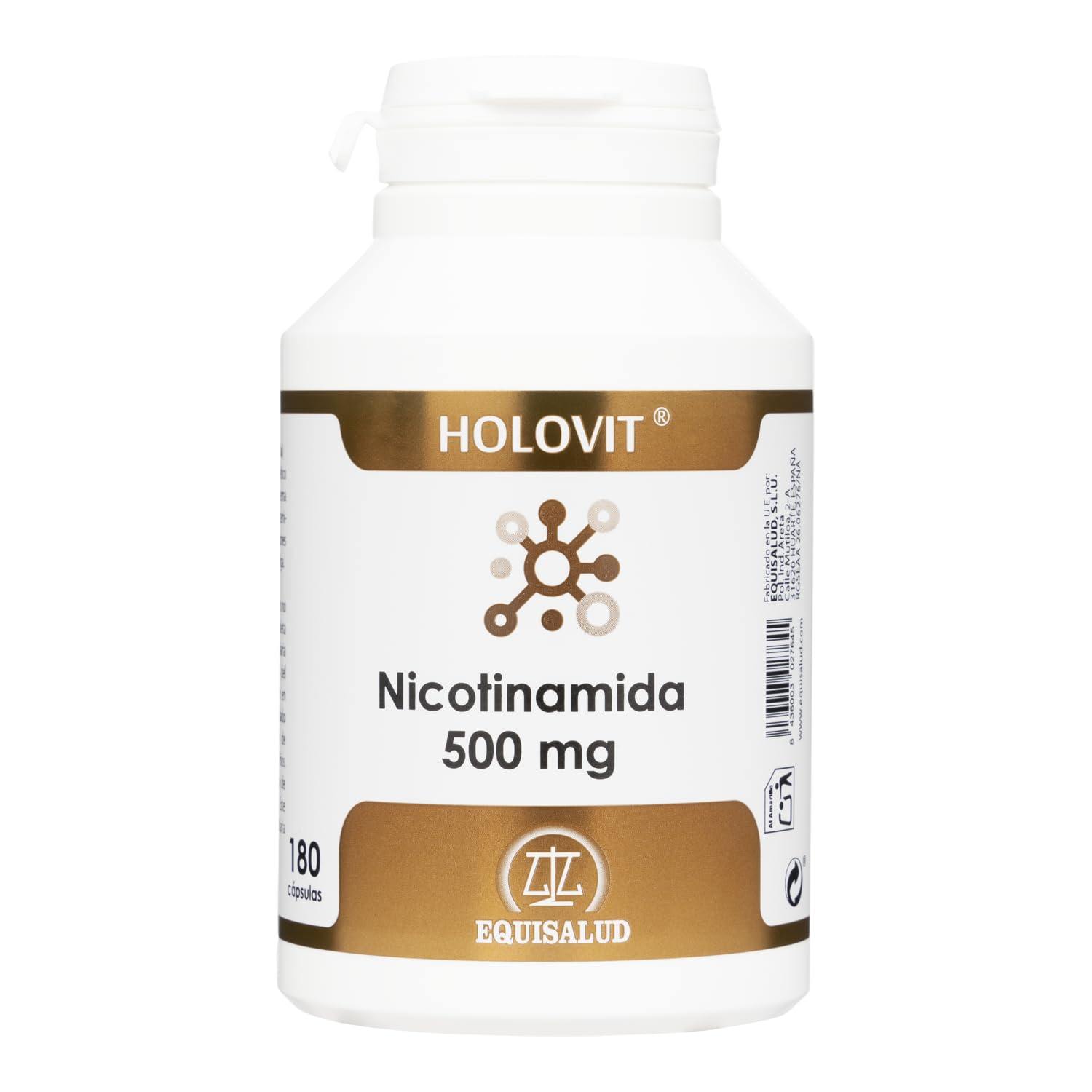 EQUISALUD Holovit Nicotinamida 500mg suplement diety w kapsułkach 180 szt.