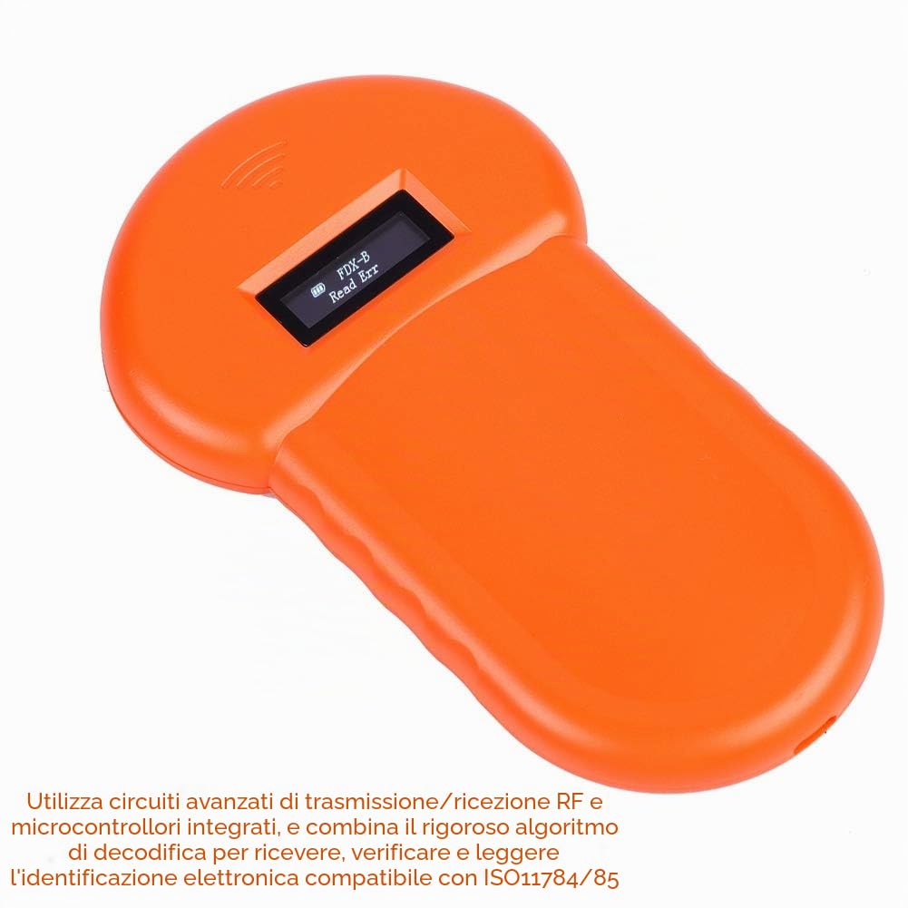Lettore di animali RFID LCD ISO ID Chip Lettore di animali Scanner RFID per animali domestici con microchip per cani