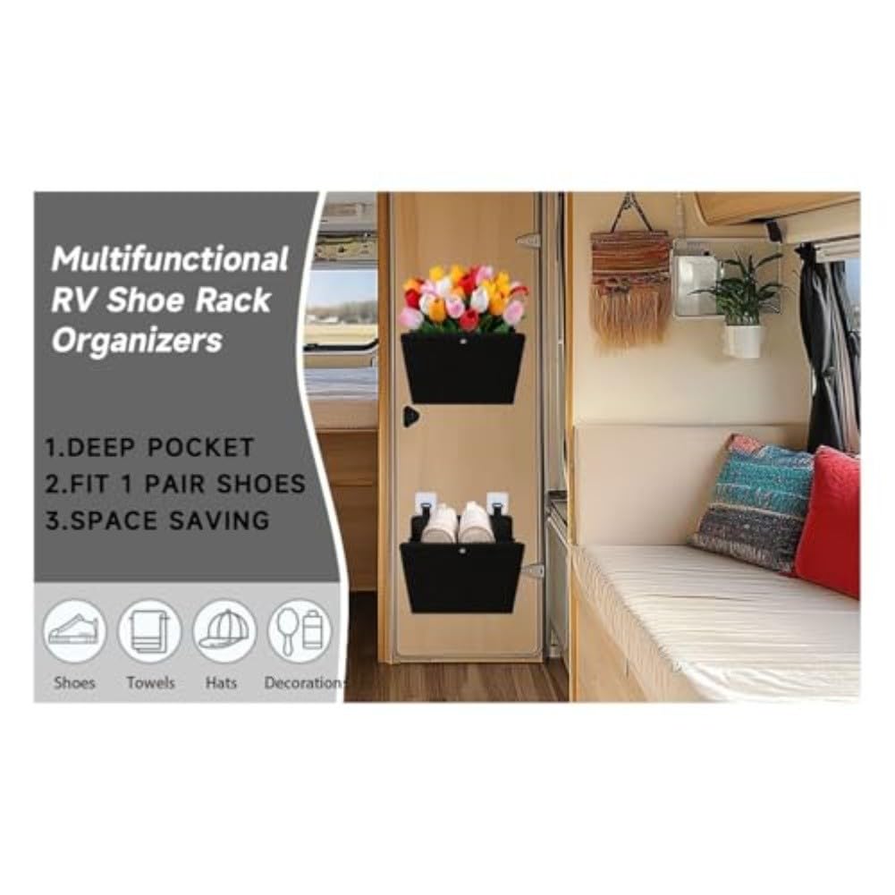 Organizador de zapatos para puerta que ahorra espacio, tela resistente al desgarro, 24 bolsillos, para zapatos, accesorios y herramientas, solución de almacenamiento colgante negra