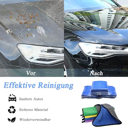 ZOCONE Reinigungsknete Auto Car, 4 Stück 100g Auto Reinigungsmasse mit 2 Handtuch, Reinigungsknete Autolack Polierknete für Lackpflege und Felgenreinigung (Blau)