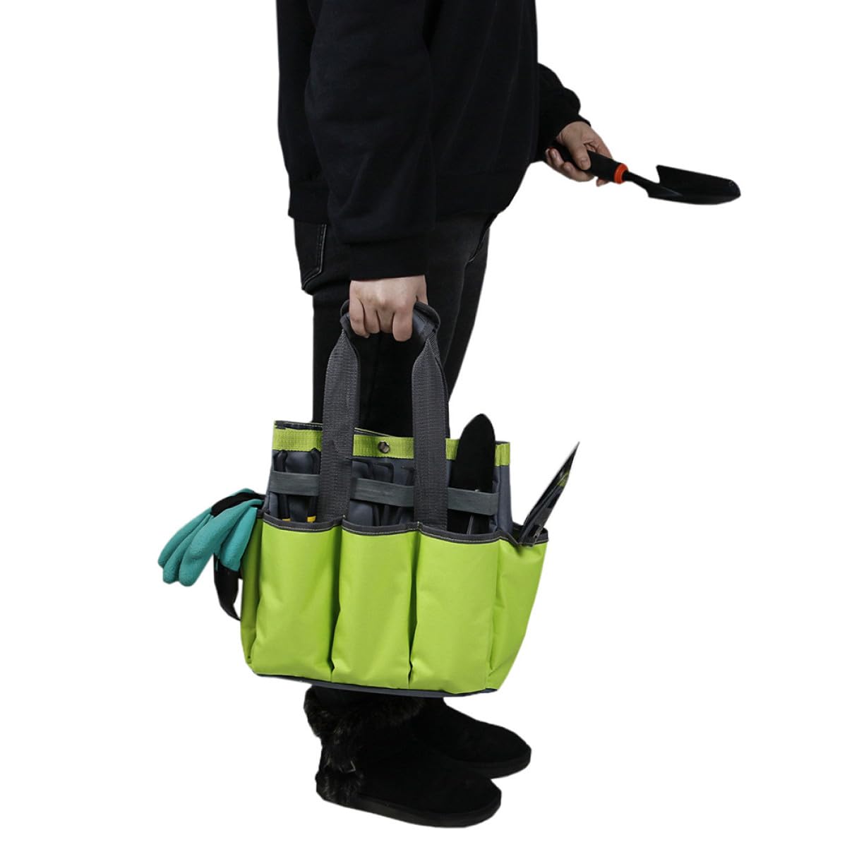Gartengerätetasche aus Oxford Gewebe, Grün, mit Griffen