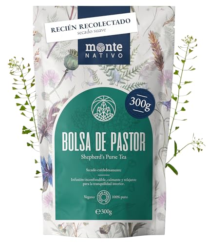 Té Bolsa de pastor Monte Nativo (300g) - Hierba de Pastor - Infusiones de hierbas - Té de hierbas – Cuidadosamente cortado y secado – 100% puro y natural