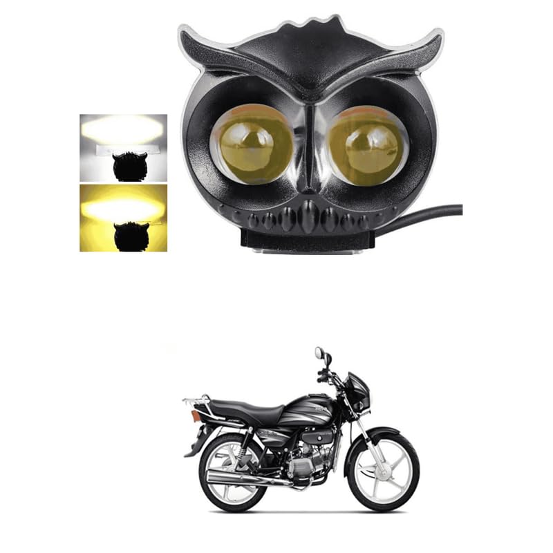 BIKEBLOOM Mini Drive Owl Led Fog Light Projector Bar Light with White/Yellow LED Spotlight Led Light System for Motorcycle Led DRL Light for Cars, Bikes, Scooty Comfortable With Sple-ndor P-lus-image-13