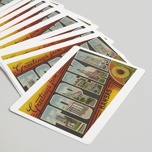 Saludos de Topeka Kansas (Girasol) Baraja de 52 cartas miniatura 5
