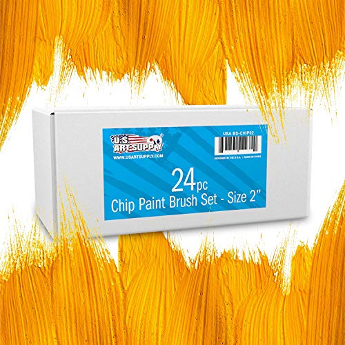 U.s. Art Supply 24 Pack Of 2 Inch Paint And Chip Paint Brushes For Paint, Stains, Varnishes, Glues, And Gesso #TOP4