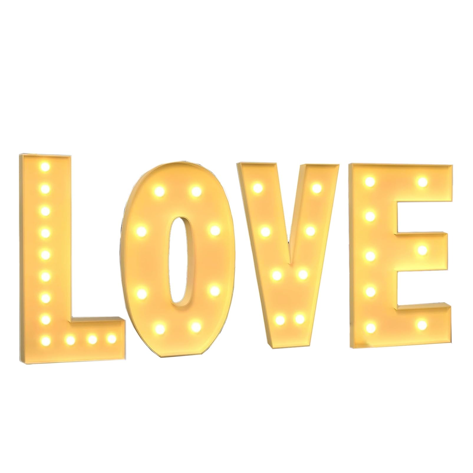HYQFSAD LED Marquee Letters Light Up Love Sign Light Decorative Mosaic Letters with Lights Bulb, Cardboard Pre-Cut Foam Board Proposal Anniversary Wedding Decor (Size : 70CM/2.3FT)