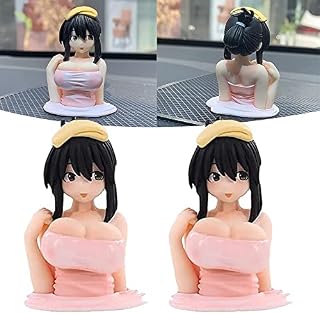 Lanakila Kanako Chest Shaking Ornaments, Sexy Anime Chest Shaking Ornament for Car Desktop Statue Adult Q-Version Playing Toy Gifts (2Pcs)