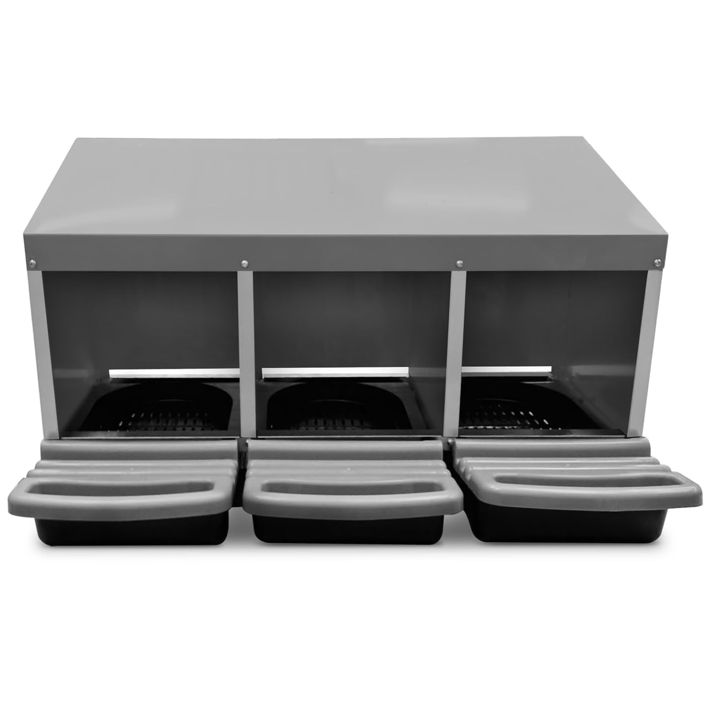 IDMarket - Ponedero para gallinas 3 ubicaciones nidal de metal con Fondo