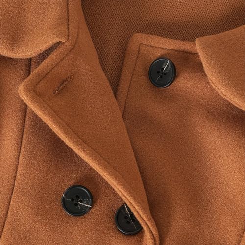 Moonker Girls Dress Coat Toddler Trench Coat Wool Blend Double Breasted Long Peacoat Kids Long Winter Coat Faux4