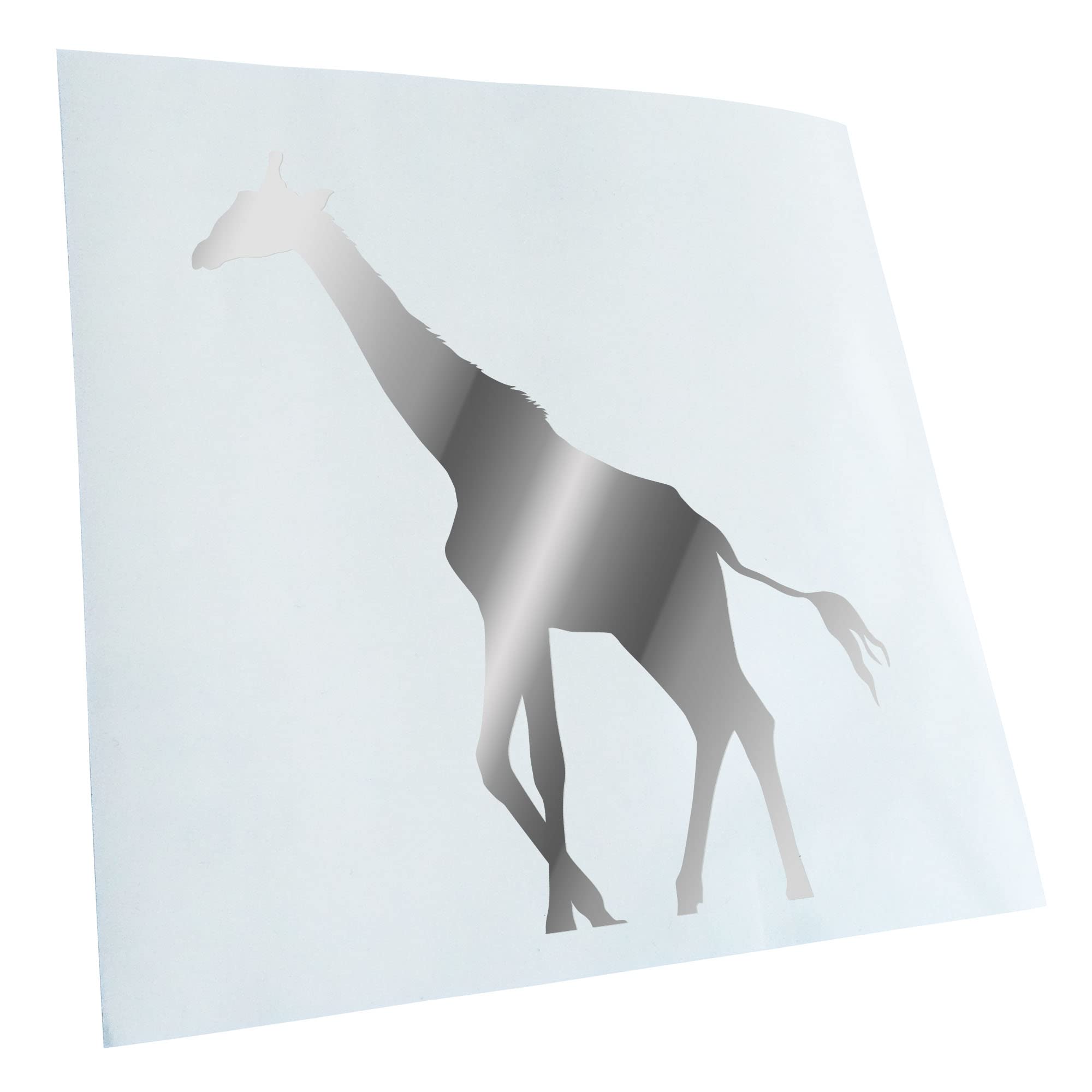 Kiwistar - Car Sticker - Chrome - 40 x 29 cm Giraffe Silhouette - Rear Window Car Sticker Weatherproof for Car Truck Moped Truck - Sticker Exterior Self-Adhesive Tuning Accessories for Window Vehicle