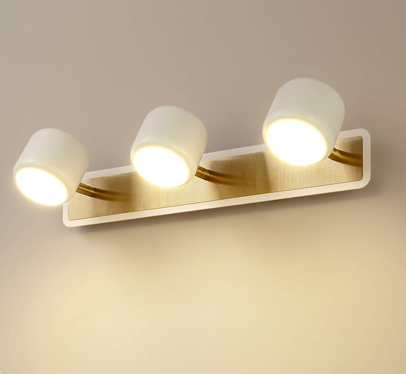Światło Lustrzane Led,Regulowana Lampa Ścienna Lustrzana Wewnętrzna,Metalowa Akrylowa Wodoodporna Lampa Ścienna 2/3/4 Głowy,Do Toalet W Łazience/White/3 Heads 15W