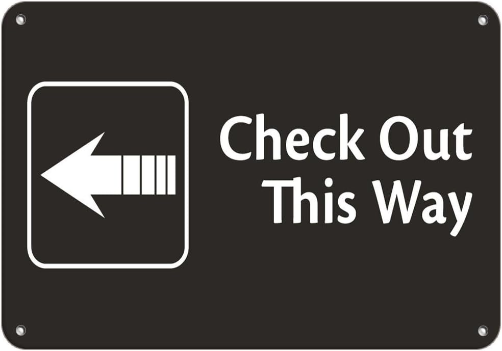 Check Out This Way with Left Arrow Feature Department Vinyl Sticker Decal 8
