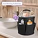 IHOMAGIC 2Pcs Collapsible Cleaning Caddy with Handle, 17L Foldable Cleaning Supply Caddy, Bucket Tool Organizer in 600D Oxford Fabric, Multifunctional Storage Basket for Cleaning, Traveling, Black
