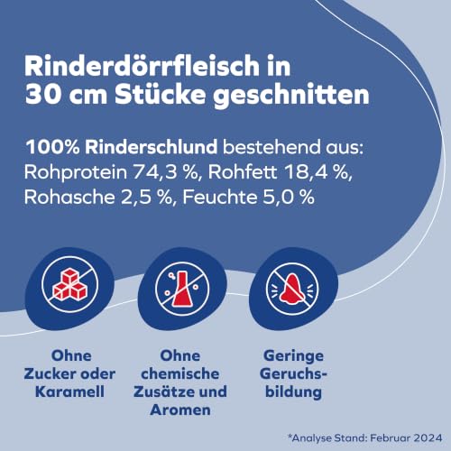 Tiernahrung Schwenner Rinderdörrfleisch Hunde, getrocknet, 1000g, 30cm