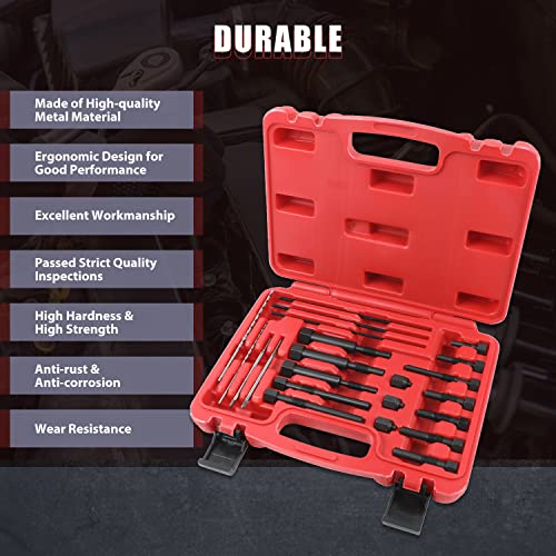 Glow Plug Removal Tool Kit - Angchun 22Pcs Automotive Replacement Fuel Glow Plug Kits For M8 M10 Glow Plug Electrodes Removal Extraction Plugs Tool Set Kit Small Engine Repair Tool #TOP6