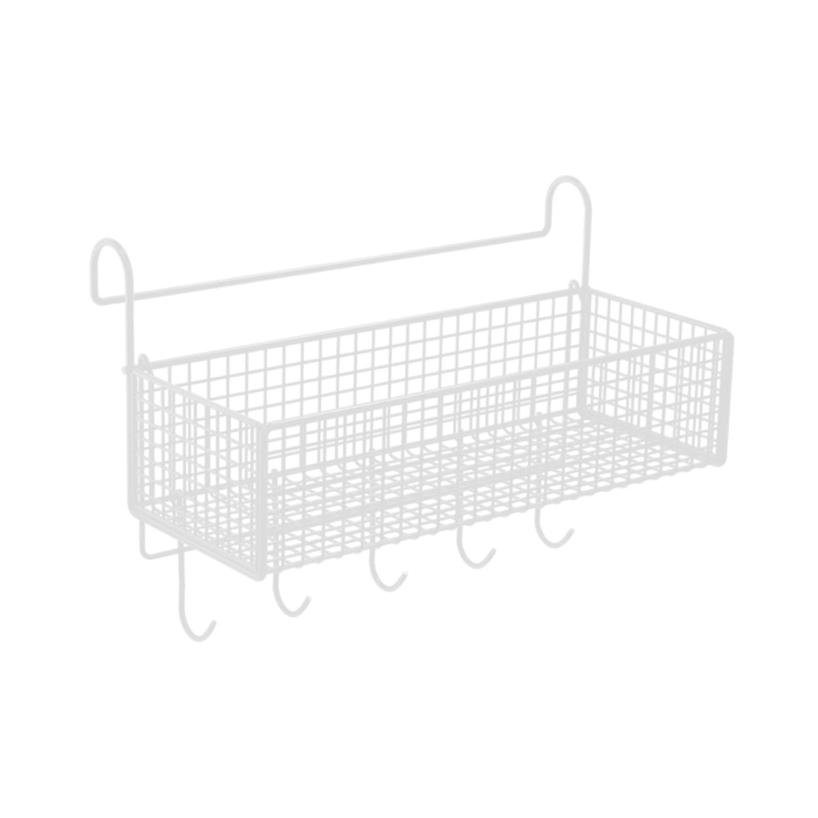Bedside Hanging Storage Basket Rustproof Beside Shelf for Bedroom Home White with Hooks|Storage Bags-image-44